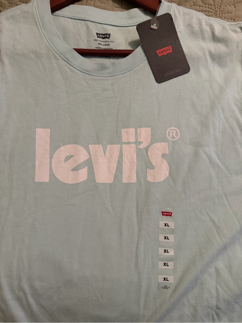 Levi's Light Blue Short Sleeve Tee with White Logo